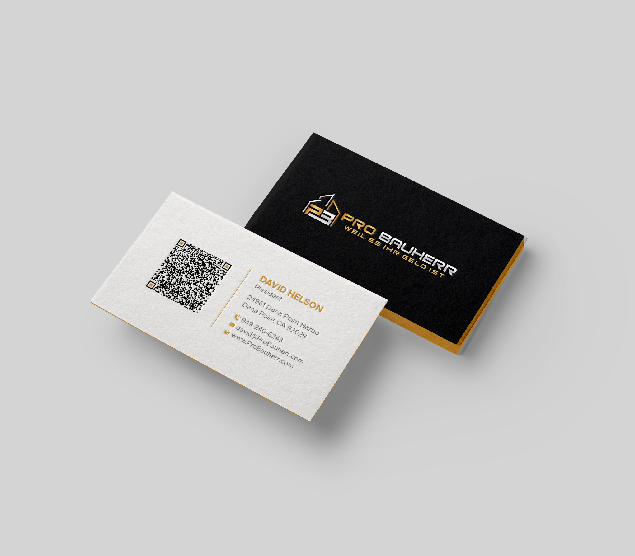 Business Card Design by DesignShout for Pro Bauherr GmbH | Design #30870833