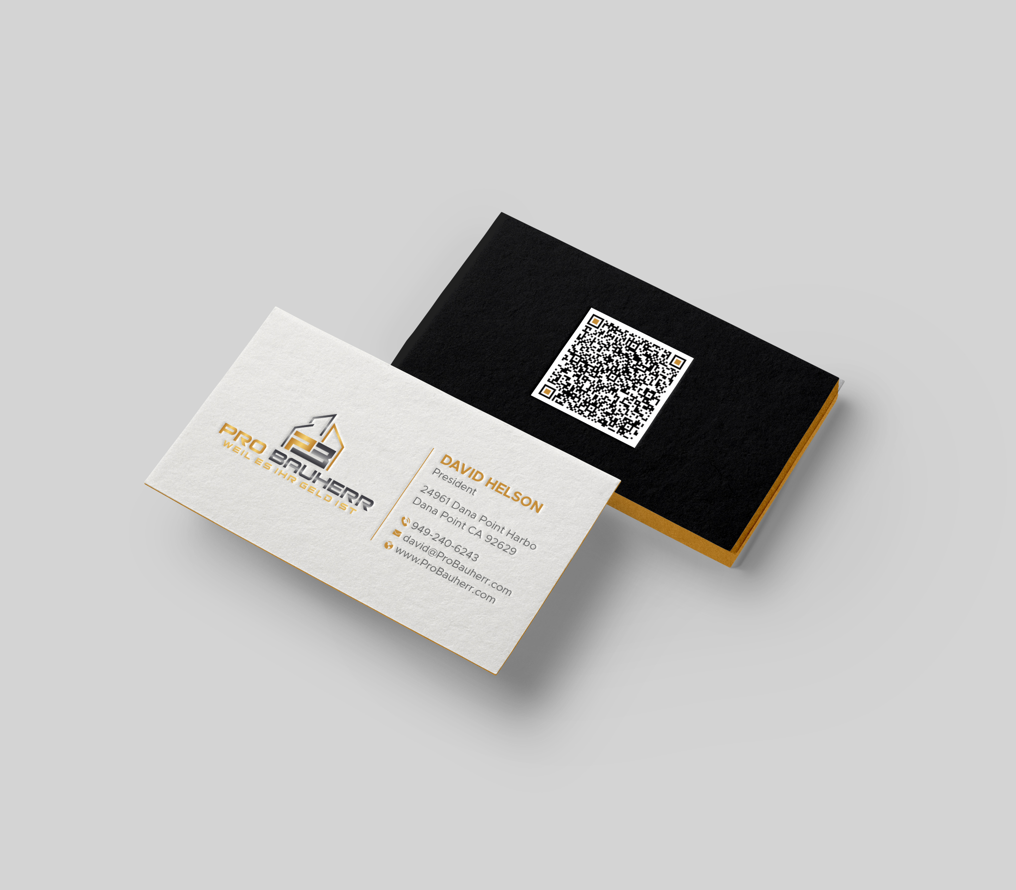 Business Card Design by DesignShout for Pro Bauherr GmbH | Design #30870849