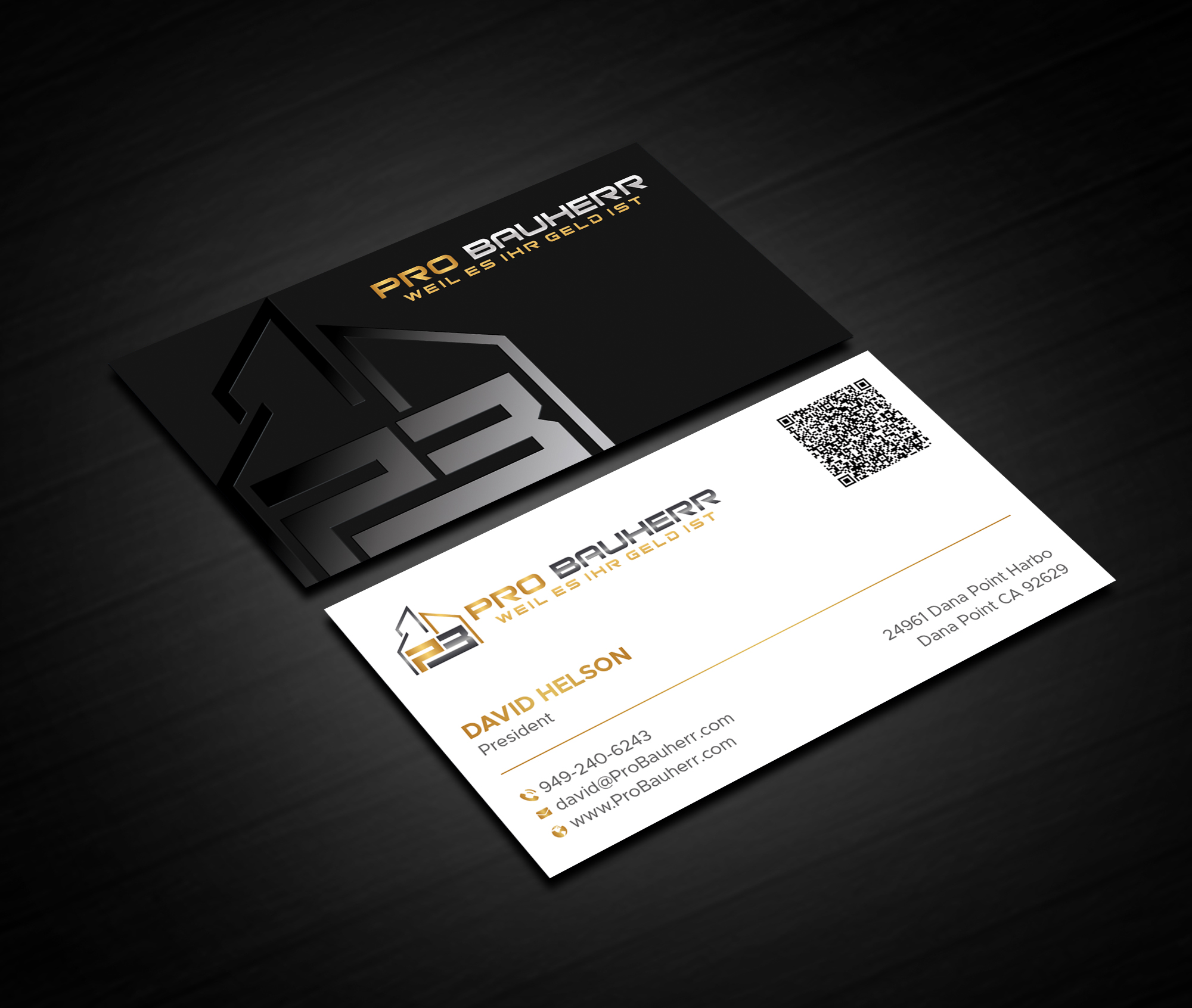 Business Card Design by DesignShout for Pro Bauherr GmbH | Design #30870882