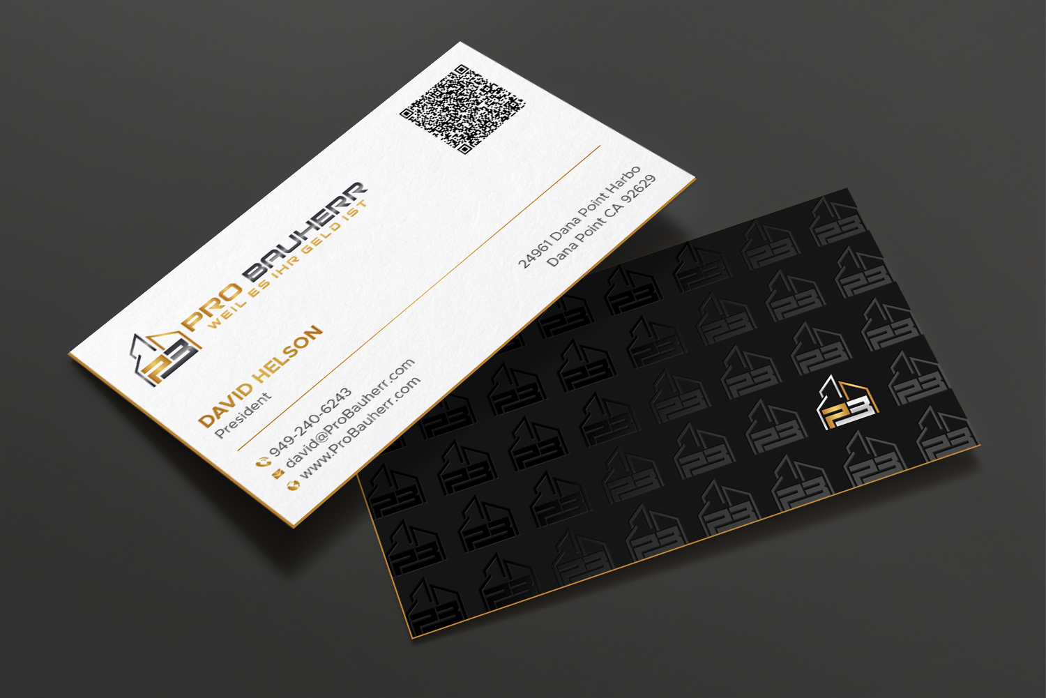 Business Card Design by DesignShout for Pro Bauherr GmbH | Design #30870964