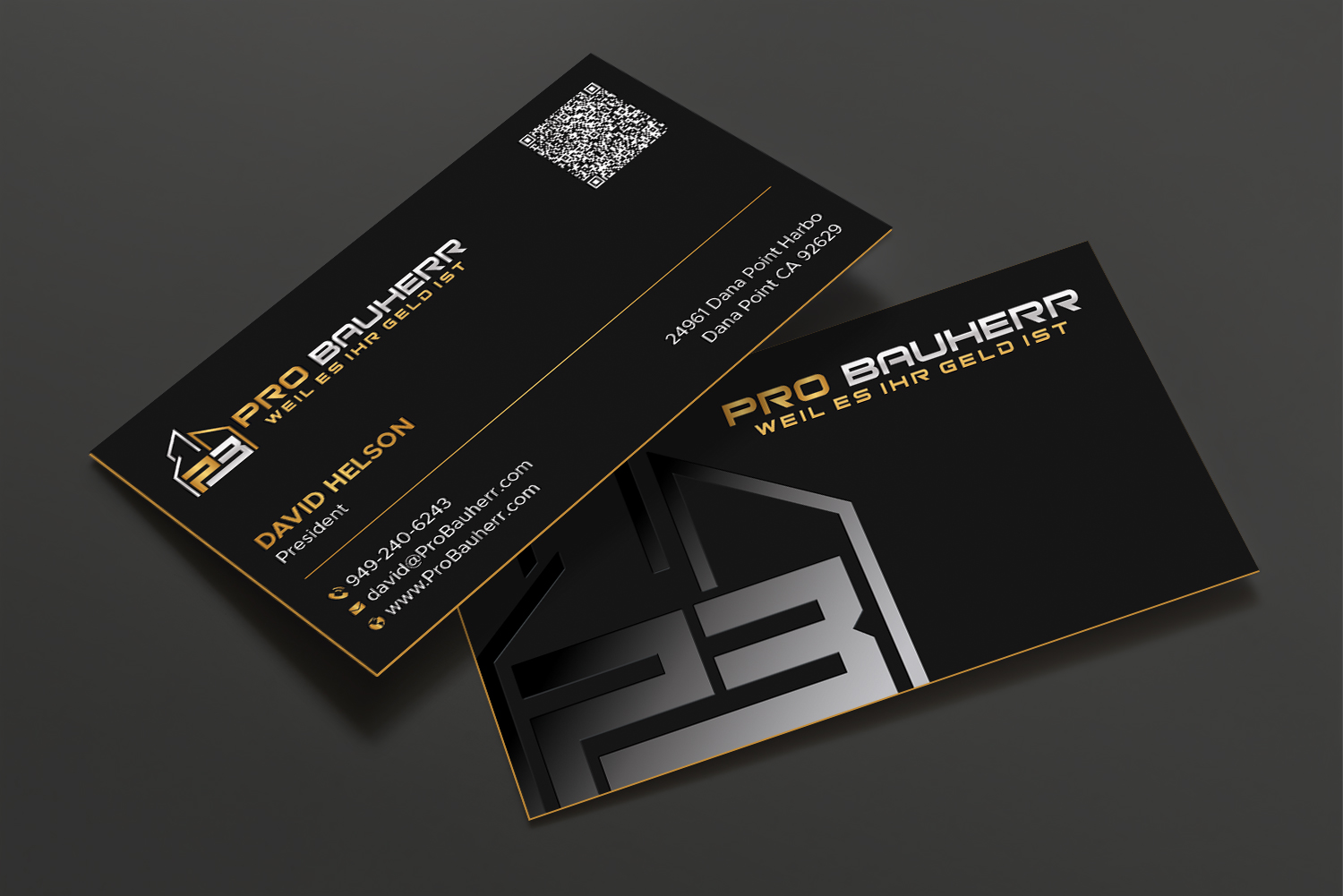 Business Card Design by DesignShout for Pro Bauherr GmbH | Design #30870976