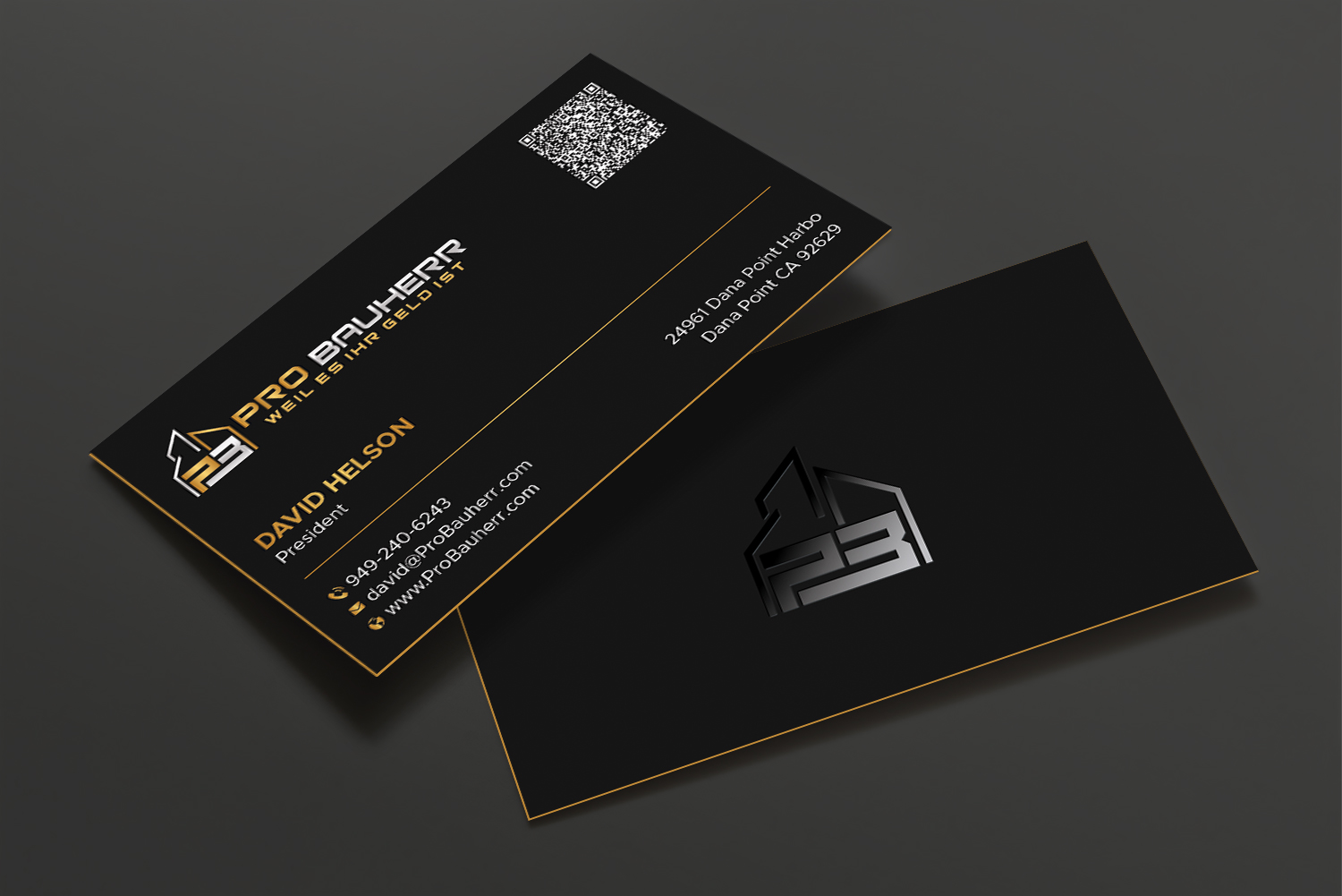 Business Card Design by DesignShout for Pro Bauherr GmbH | Design #30870977