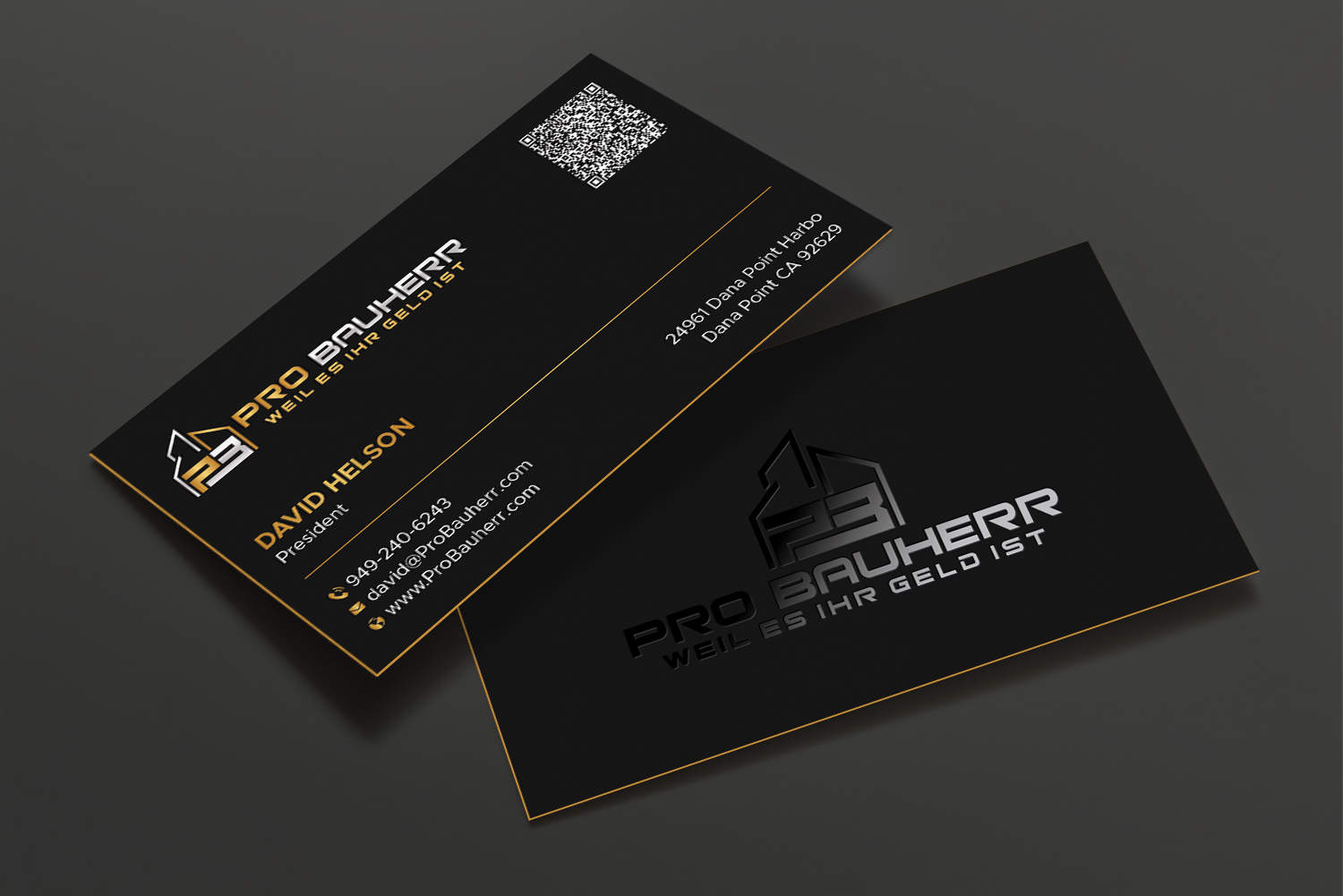 Business Card Design by DesignShout for Pro Bauherr GmbH | Design #30870979
