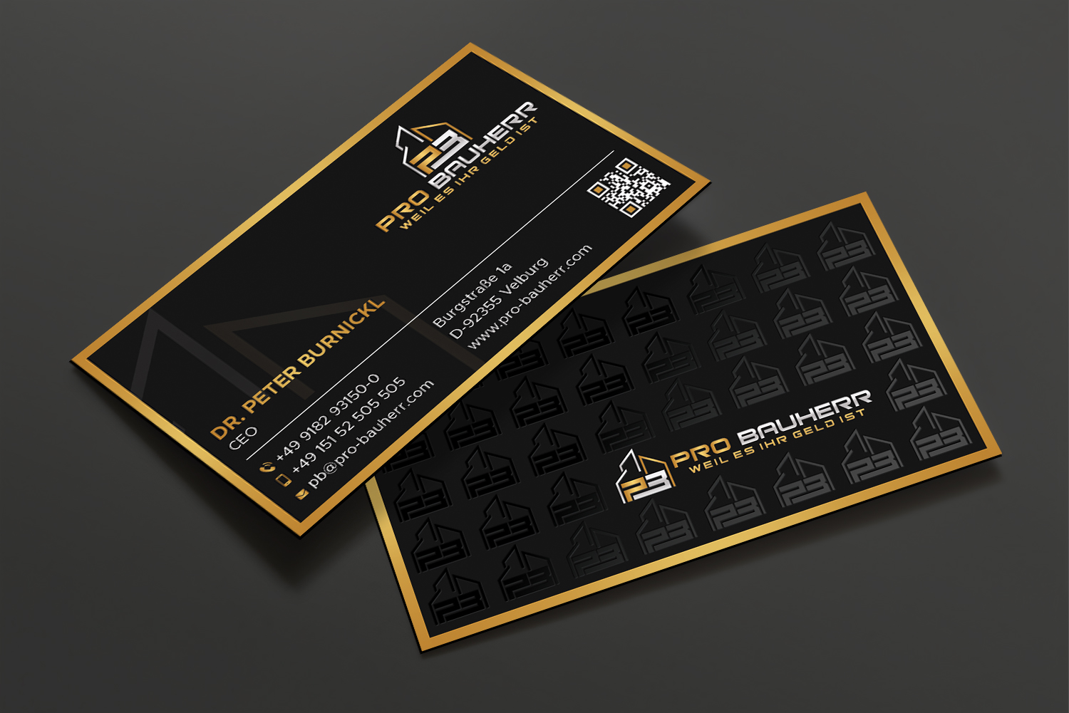 Business Card Design by DesignShout for Pro Bauherr GmbH | Design #30912600