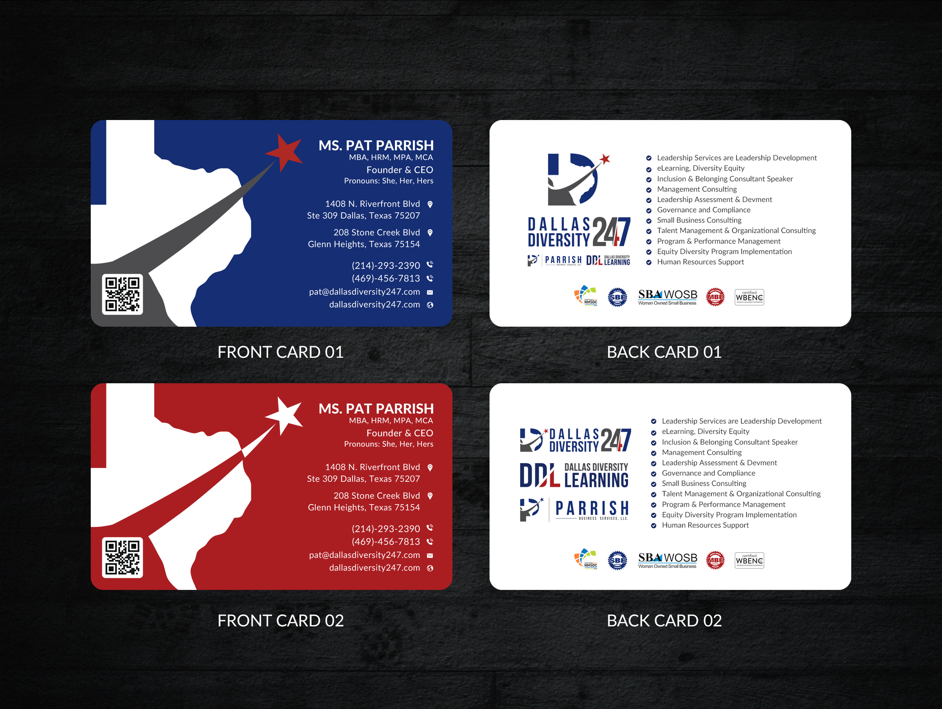 Business Card Design by Sun Moon Graphic Designer for Dallas Diversity 24/7 | Design #30878710