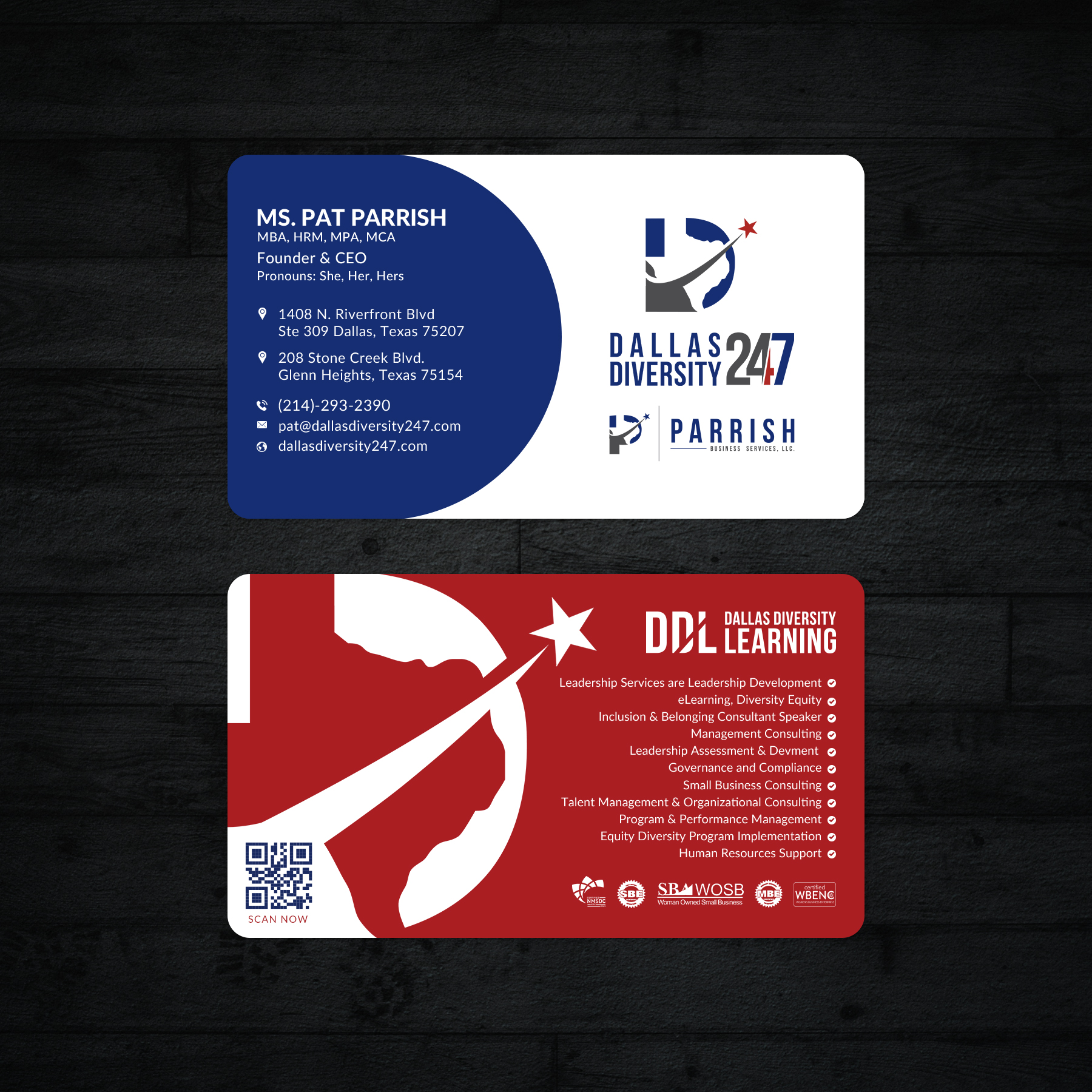 Business Card Design by Sun Moon Graphic Designer for Dallas Diversity 24/7 | Design #30878711
