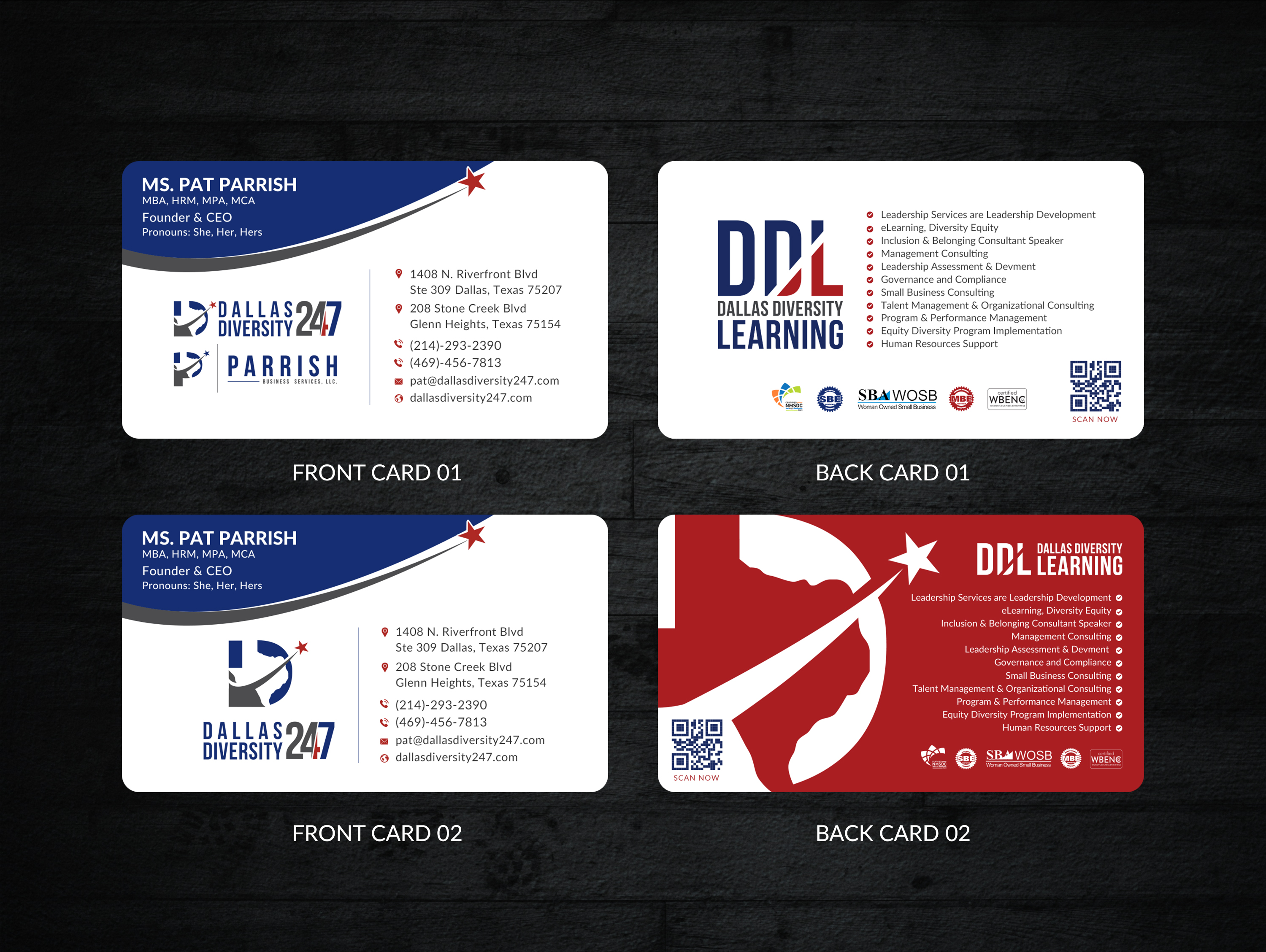 Business Card Design by Sun Moon Graphic Designer for Dallas Diversity 24/7 | Design #30878715