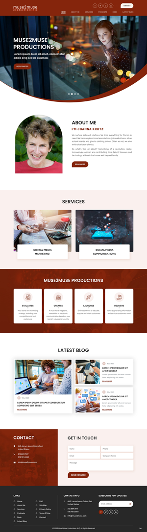 Web Design by pb for Muse2Muse Productions LLC | Design: #30885408