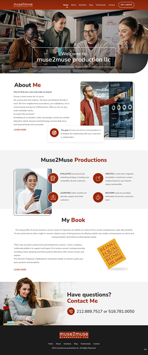 Web Design par pb pour Muse2Muse Productions LLC | Design : #30885409
