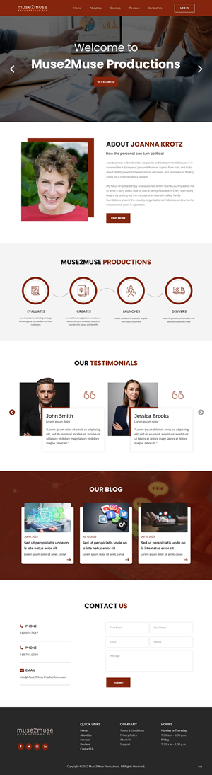 Web Design par pb pour Muse2Muse Productions LLC | Design : #30885410