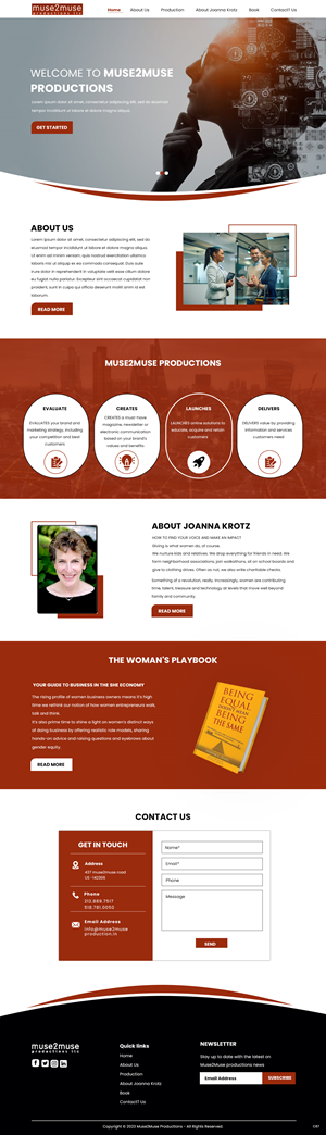 Web Design par pb pour Muse2Muse Productions LLC | Design : #30885420