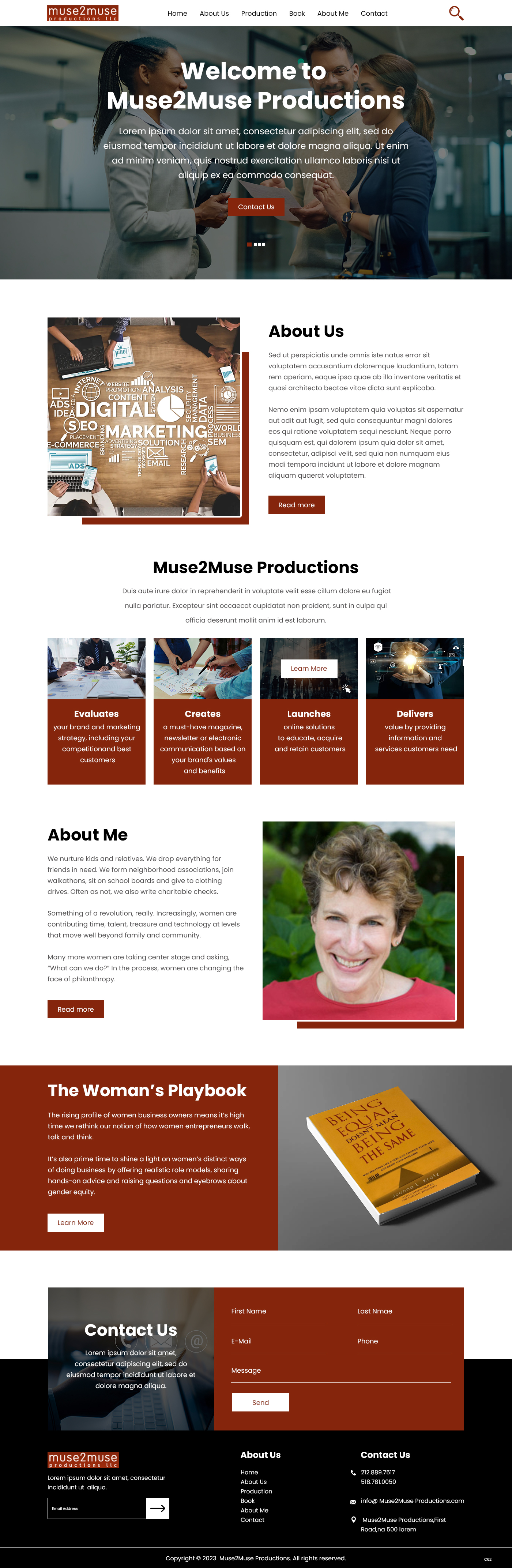 Web Design by pb for Muse2Muse Productions LLC | Design #30885421