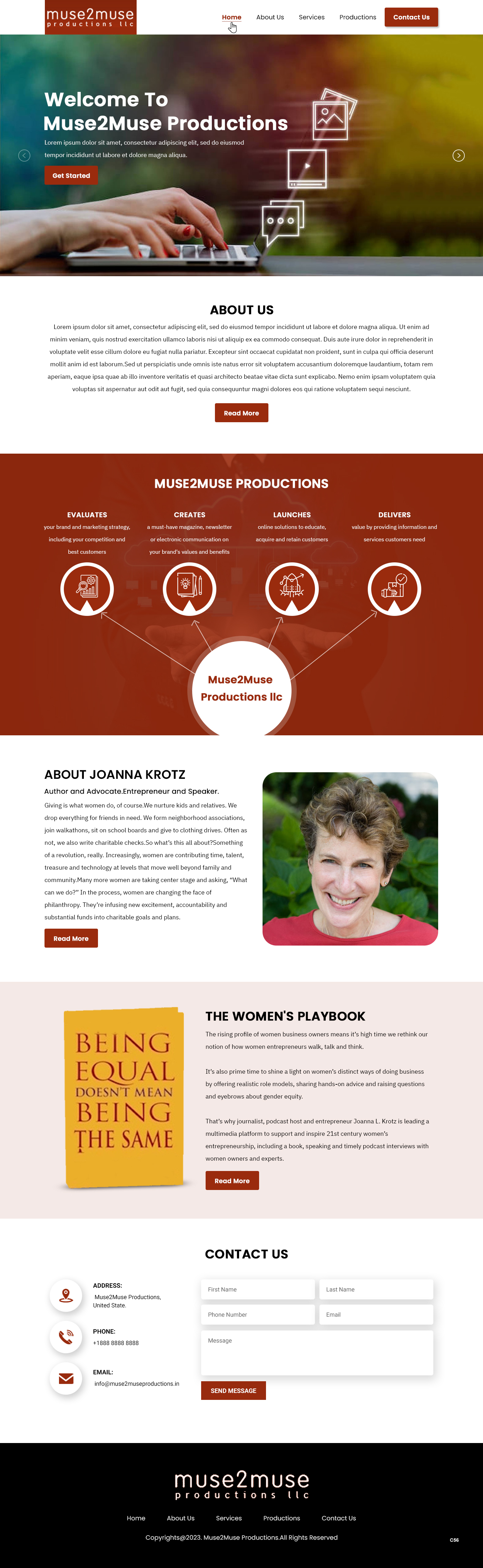 Web Design by pb for Muse2Muse Productions LLC | Design #30885424