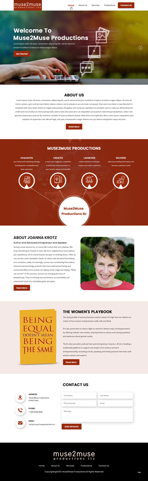 Web Design by pb for Muse2Muse Productions LLC | Design: #30885424