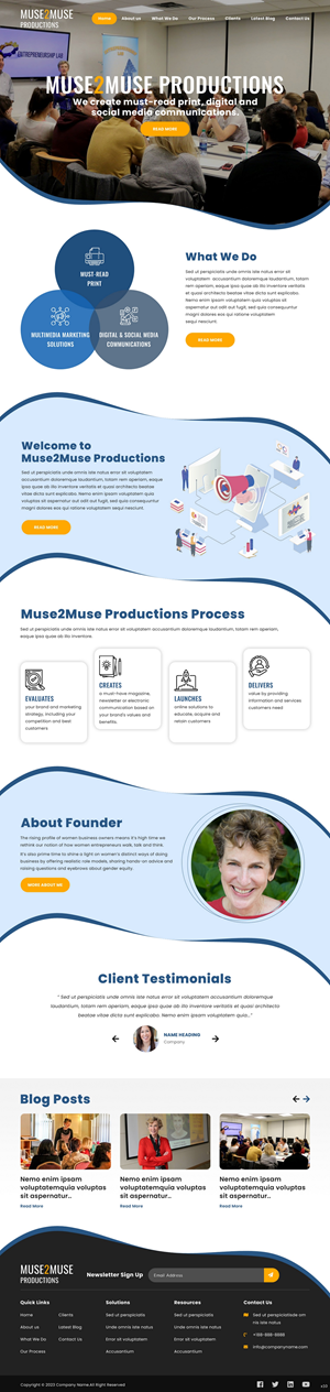 Web Design by pb for Muse2Muse Productions LLC | Design: #30885425