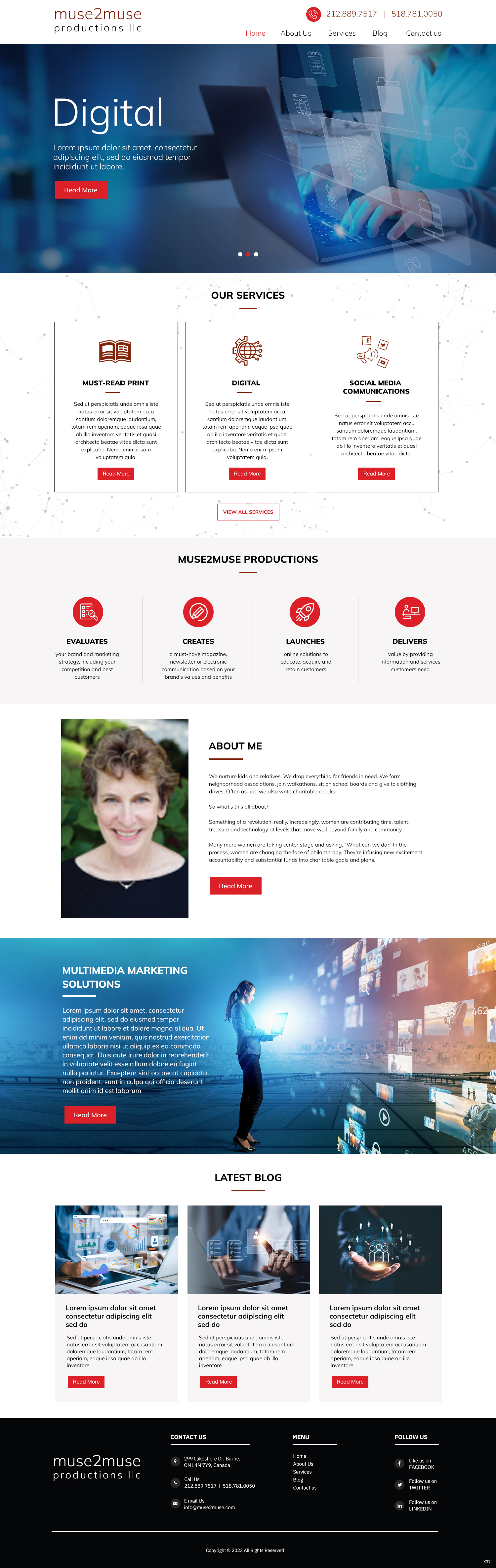Web Design by pb for Muse2Muse Productions LLC | Design #30885426