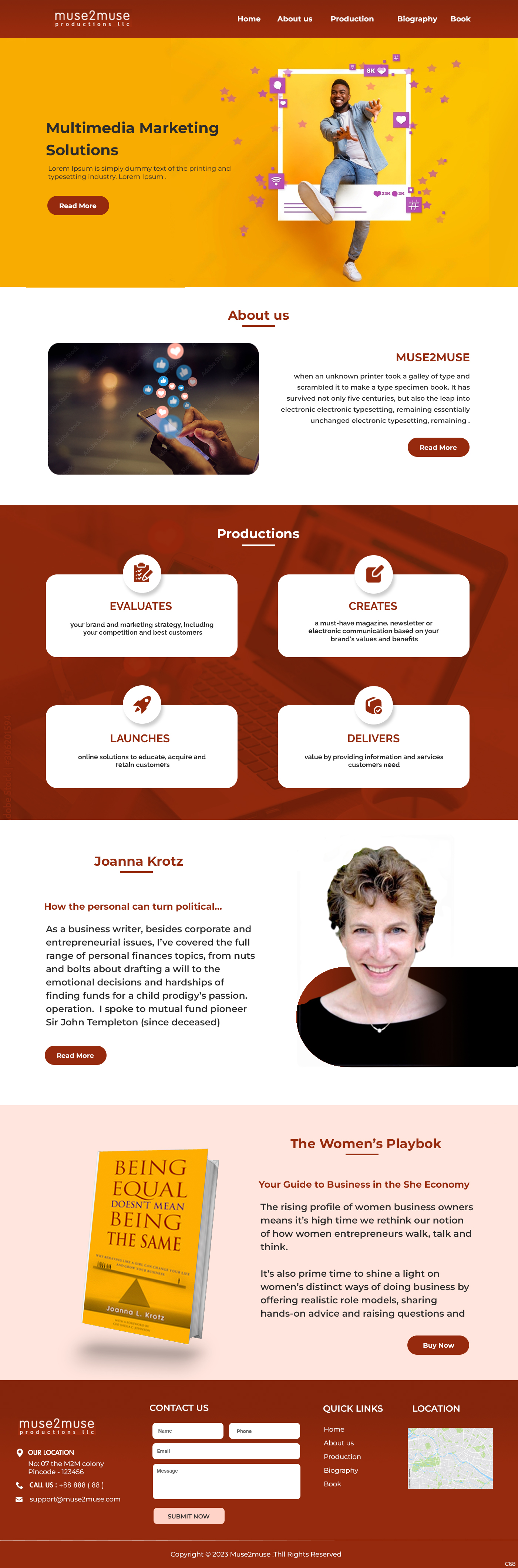 Web Design by pb for Muse2Muse Productions LLC | Design #30885427