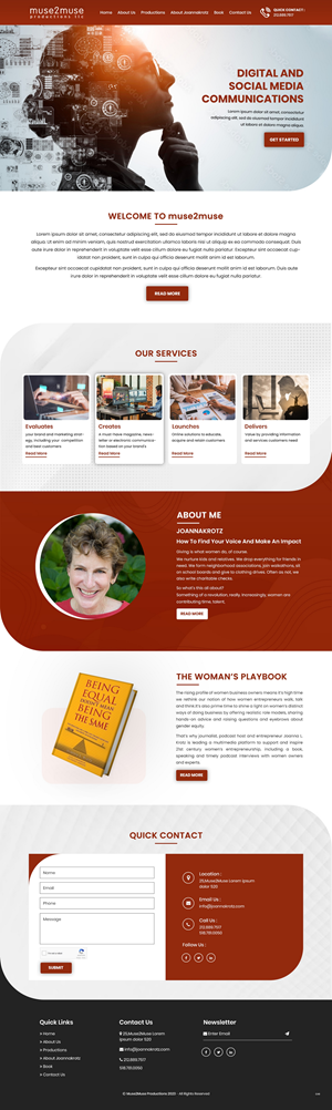 Web Design by pb for Muse2Muse Productions LLC | Design: #30892197