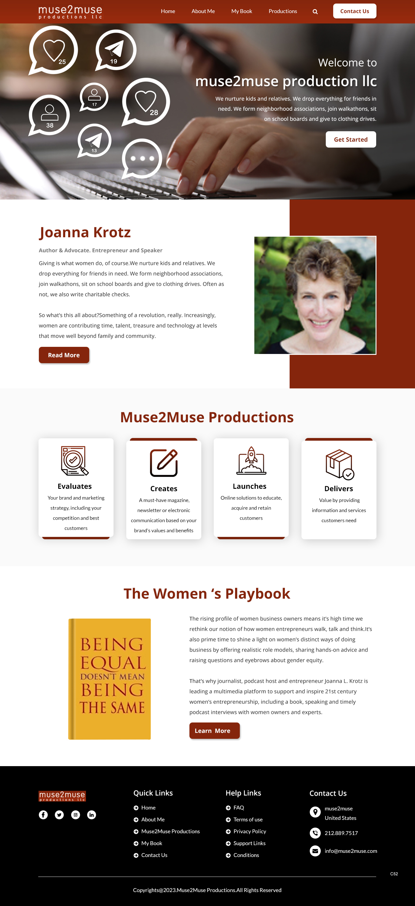 Web Design by pb for Muse2Muse Productions LLC | Design #30892199