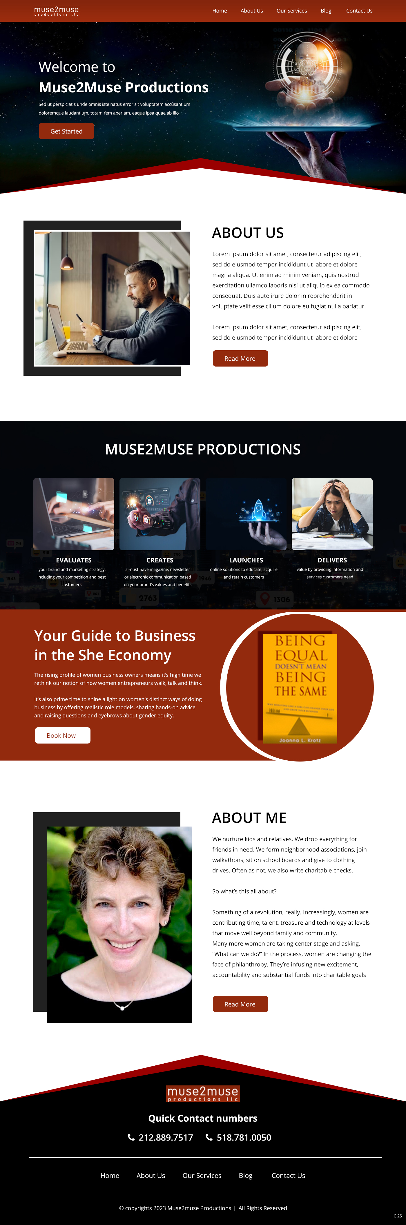 Web Design by pb for Muse2Muse Productions LLC | Design #30892200