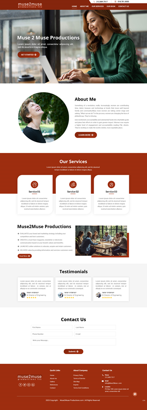 Web Design par pb pour Muse2Muse Productions LLC | Design : #30892204