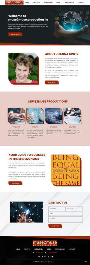 Web Design by pb for Muse2Muse Productions LLC | Design: #30892205