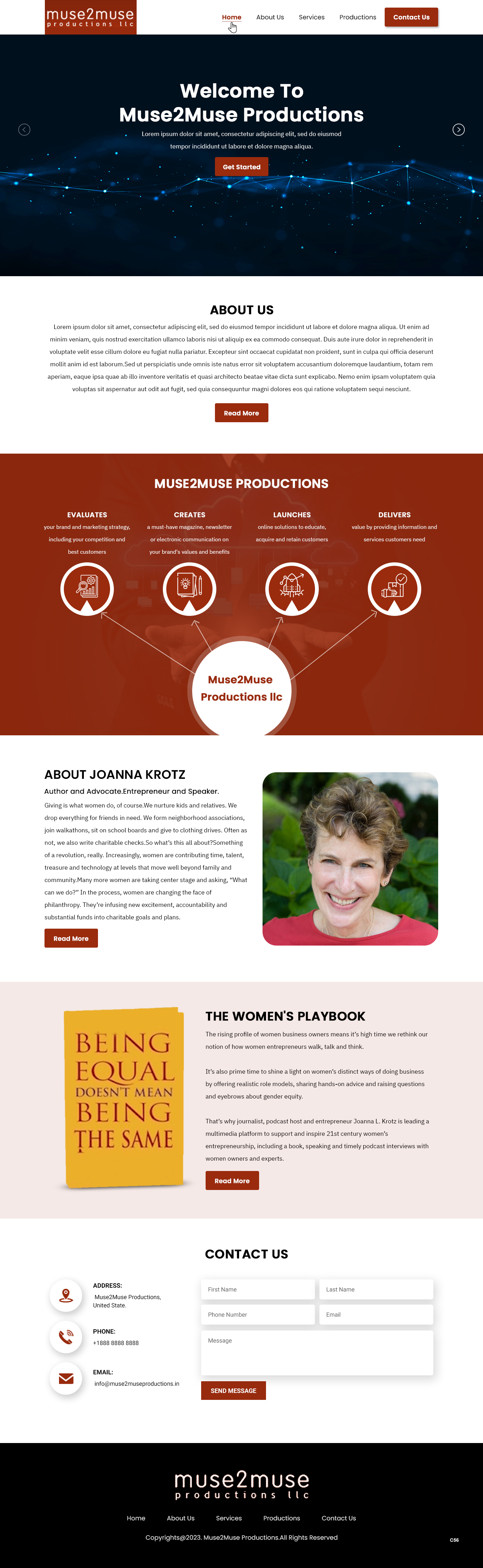 Web Design by pb for Muse2Muse Productions LLC | Design #30898841