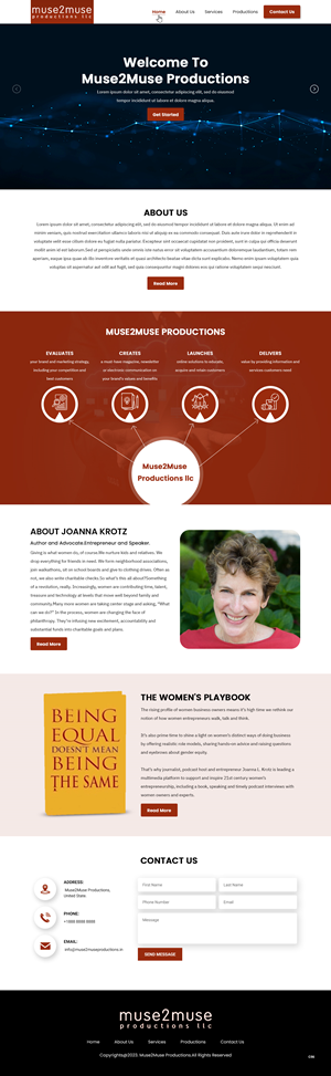 Web Design by pb for Muse2Muse Productions LLC | Design: #30898841