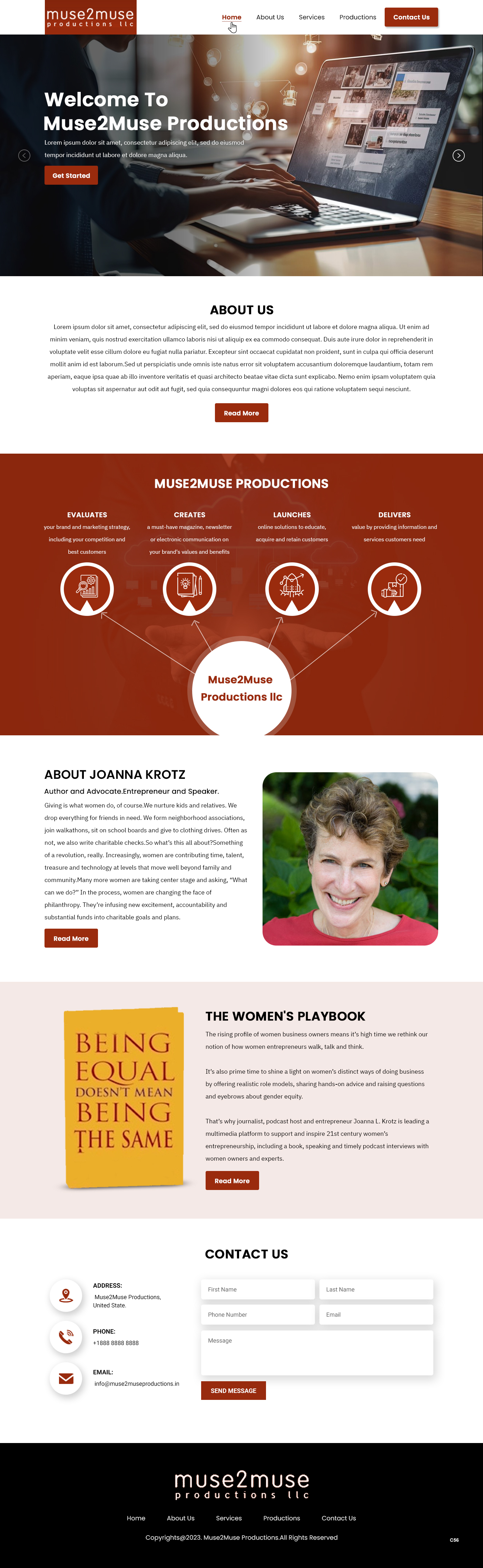 Web Design by pb for Muse2Muse Productions LLC | Design #30898842