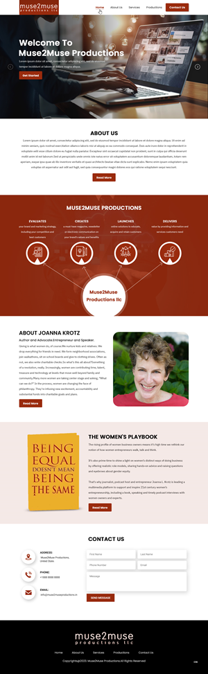 Web Design by pb for Muse2Muse Productions LLC | Design: #30898842