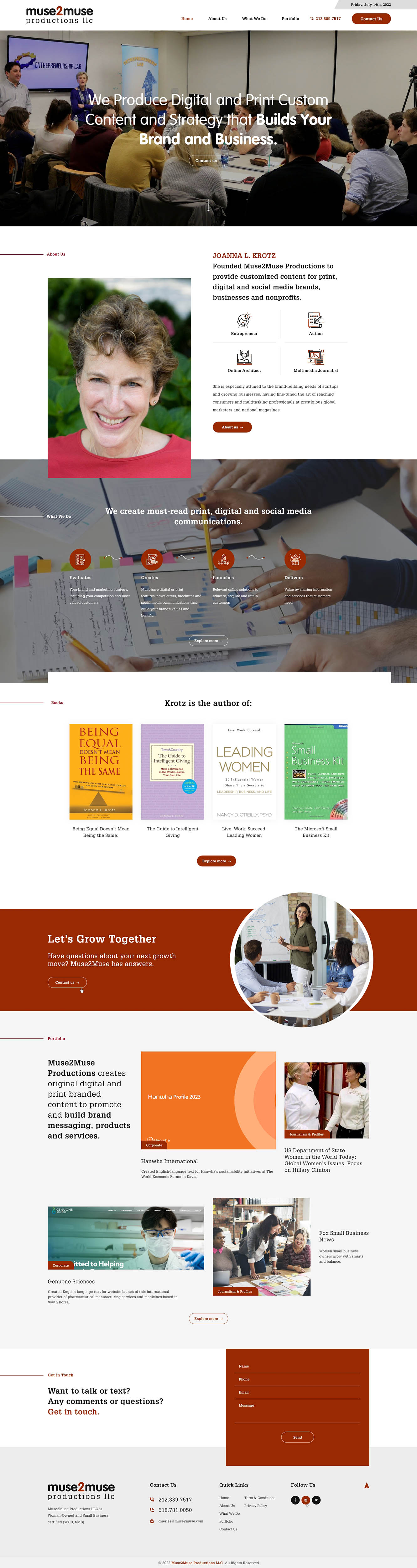 Web Design by Ved Web Services for Muse2Muse Productions LLC | Design #30936164