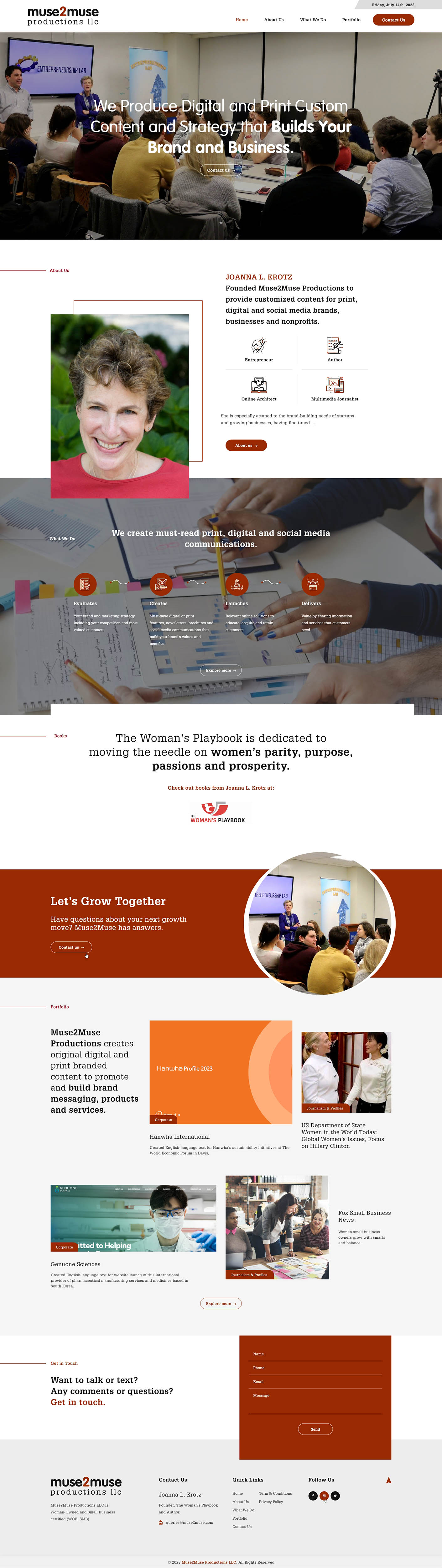 Web Design by Ved Web Services for Muse2Muse Productions LLC | Design #30944215