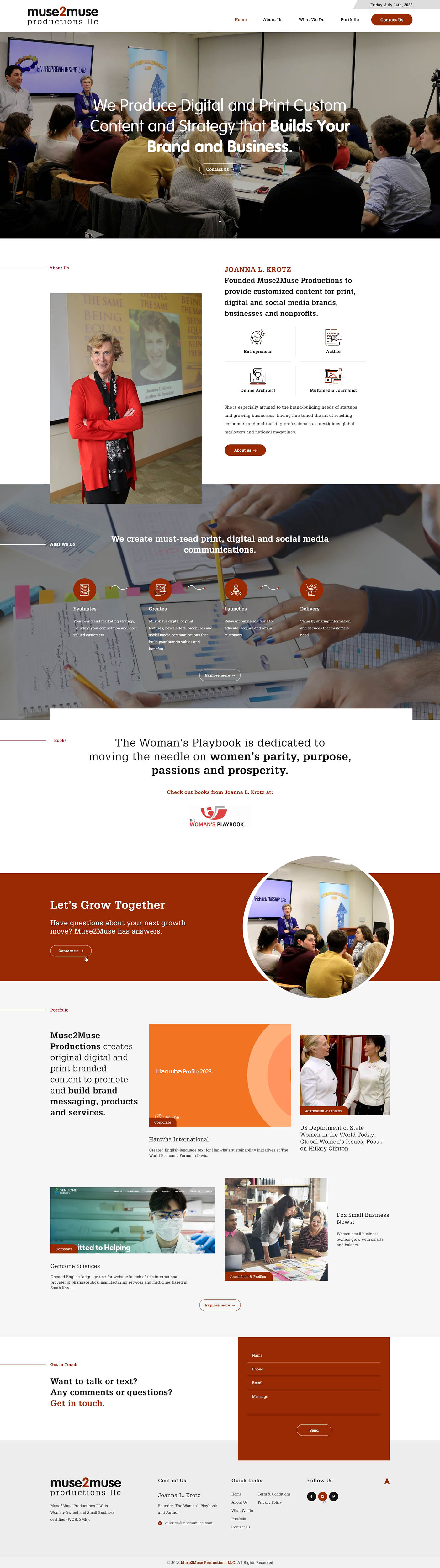 Web Design by Ved Web Services for Muse2Muse Productions LLC | Design #30944216