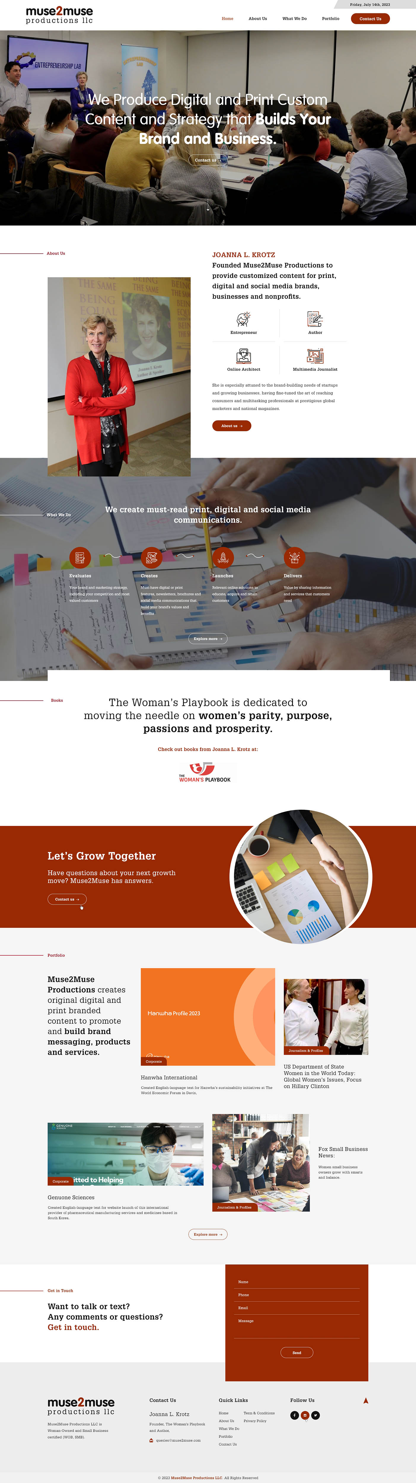 Web Design by Ved Web Services for Muse2Muse Productions LLC | Design #30944217