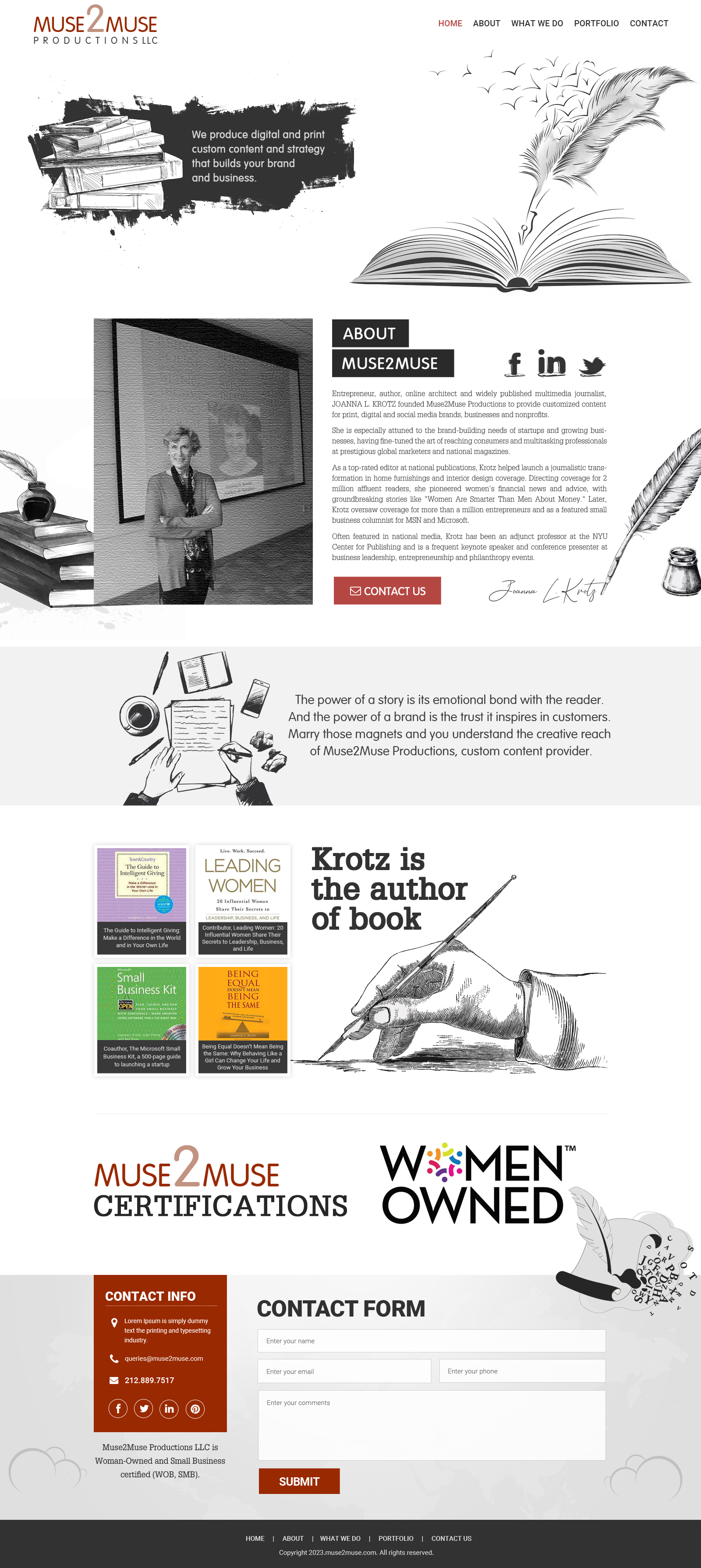 Web Design by Dream Logo Design for Muse2Muse Productions LLC | Design #30911480