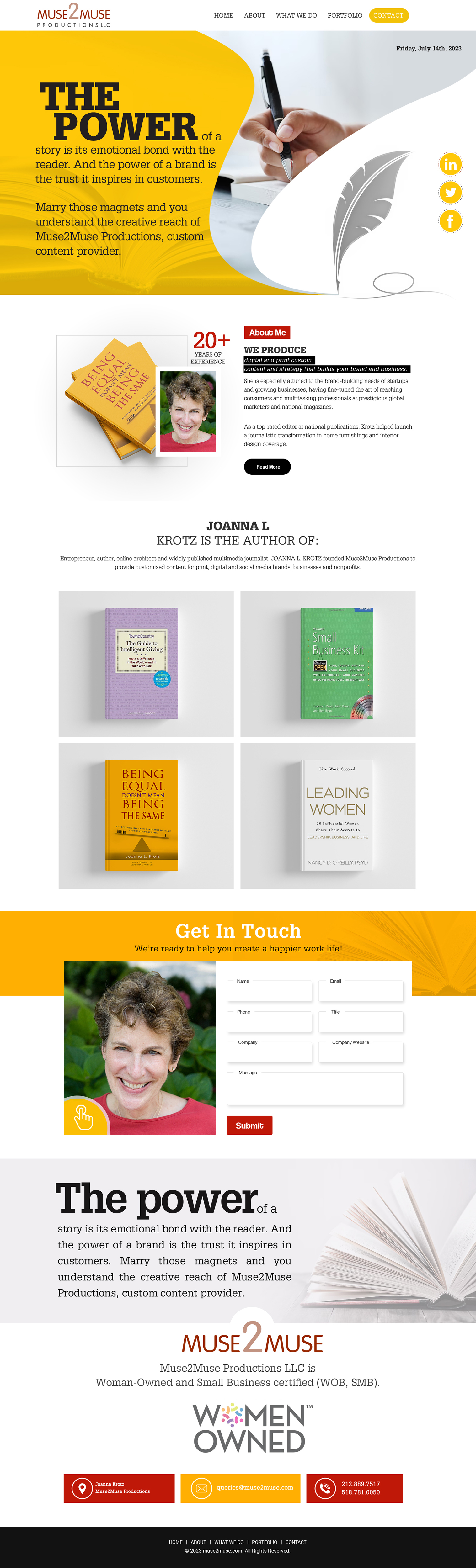 Web Design by Dream Logo Design for Muse2Muse Productions LLC | Design #30911481