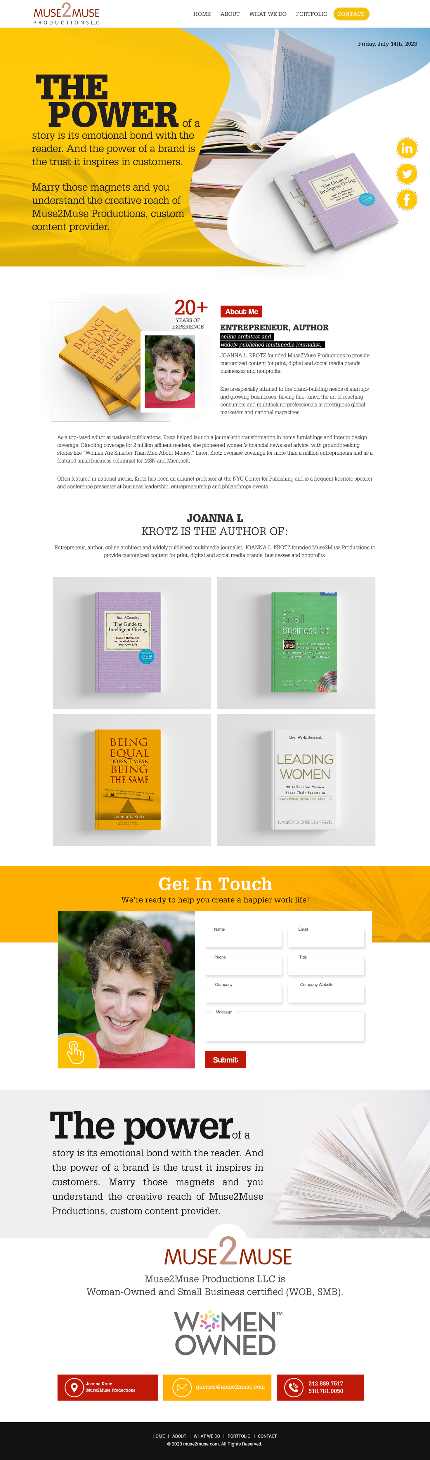 Web Design by Dream Logo Design for Muse2Muse Productions LLC | Design #30936314