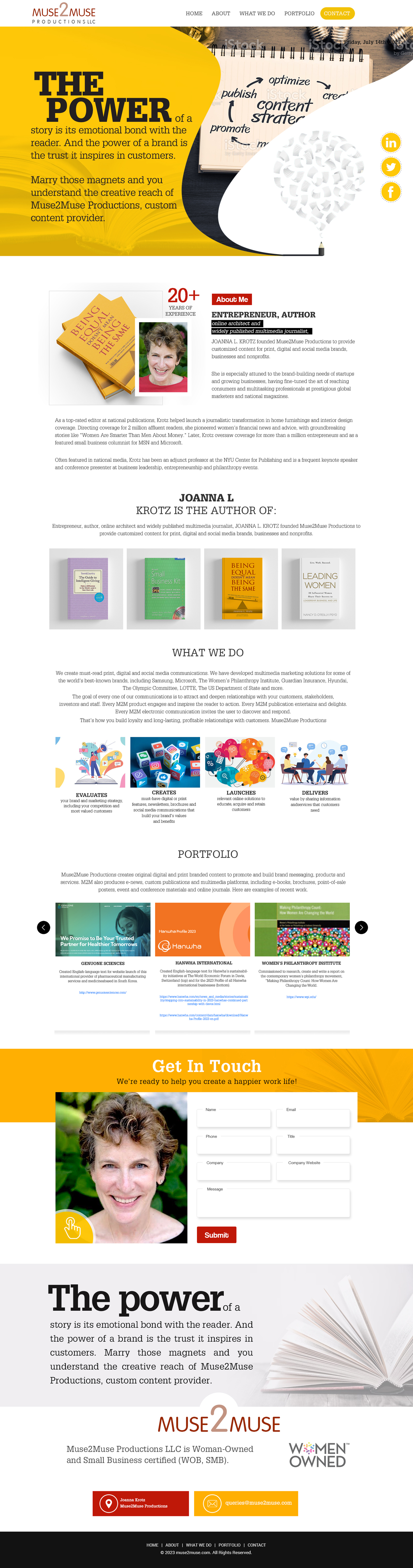 Web Design by Dream Logo Design for Muse2Muse Productions LLC | Design #30963064