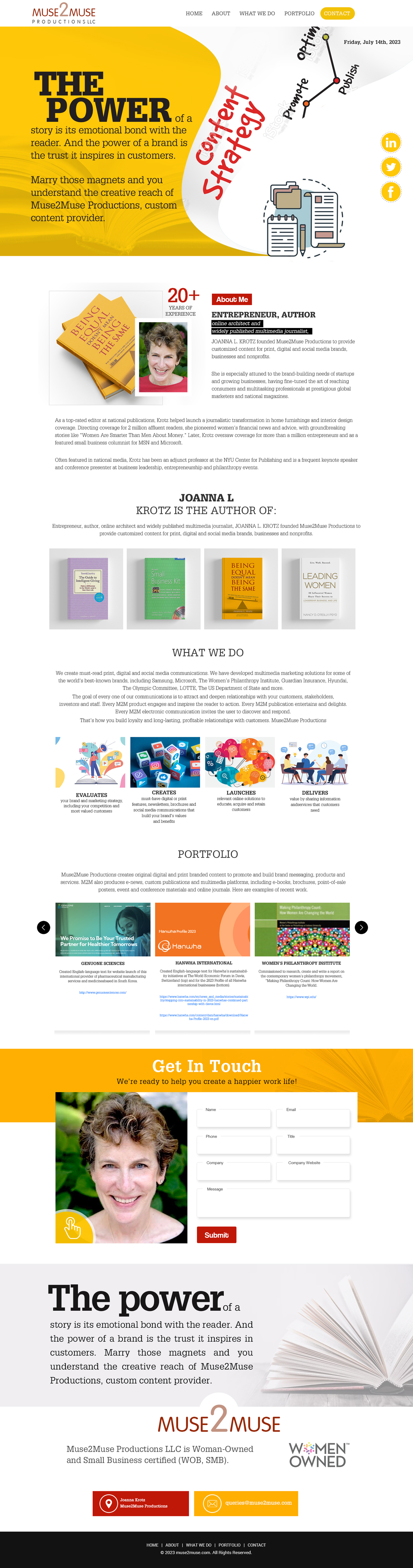 Web Design by Dream Logo Design for Muse2Muse Productions LLC | Design #30963065