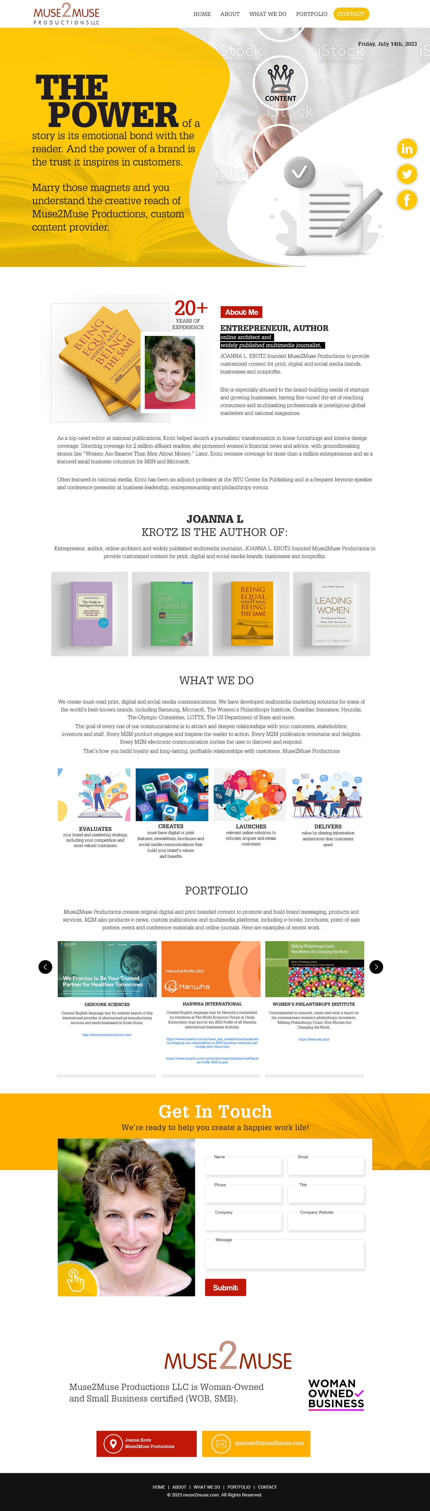 Web Design by Dream Logo Design for Muse2Muse Productions LLC | Design #30975817