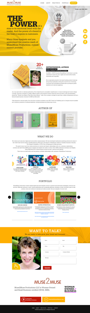 Web Design by Dream Logo Design for Muse2Muse Productions LLC | Design: #30991141