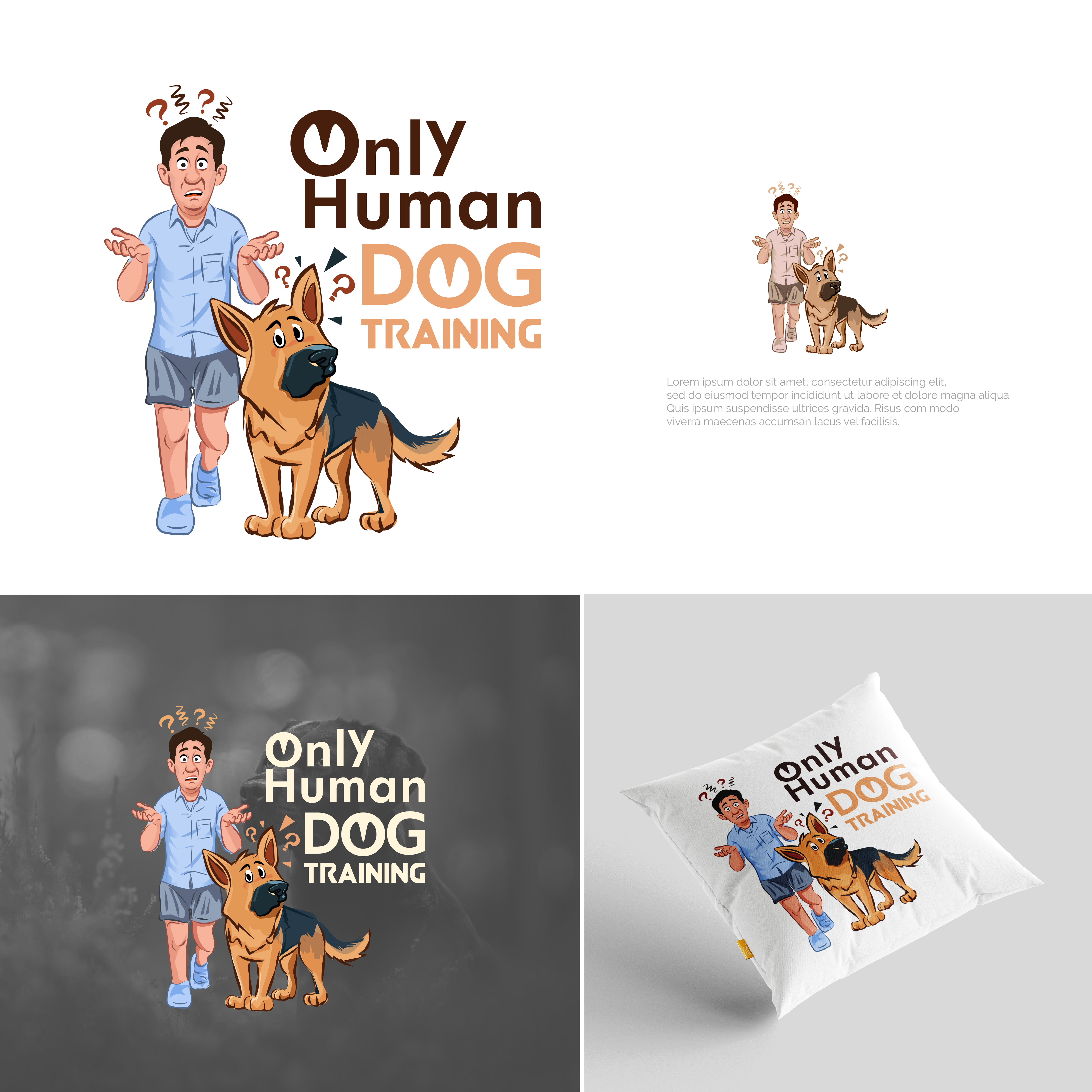 Logo Design by mushroom creation for Only Human Dog Training | Design #30886556
