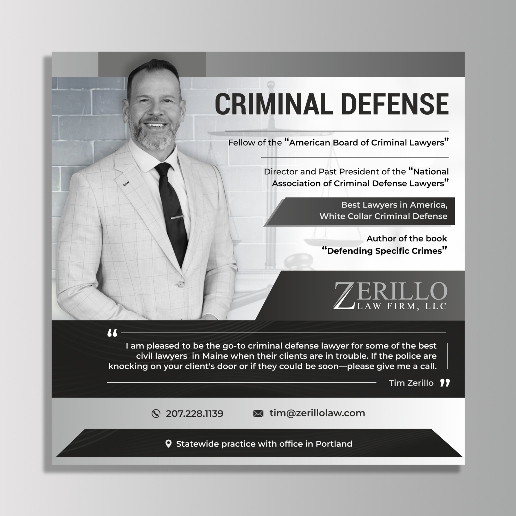 Newspaper Ad Design by KreativeMadz for Zerillo Law FIrm, LLC | Design #30895728