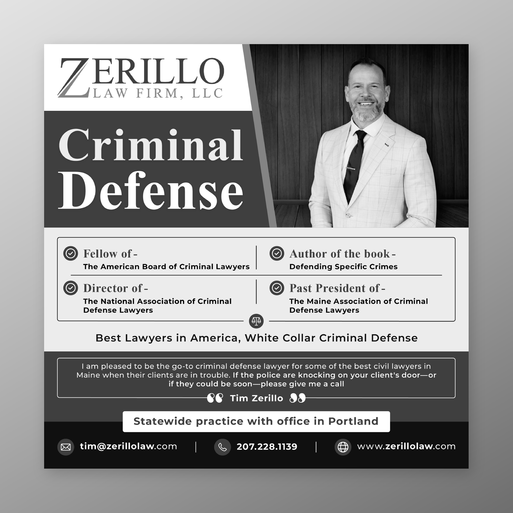 Design Annonce  par KreativeMadz pour Zerillo Law FIrm, LLC | Design #30902142