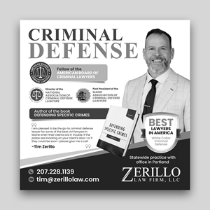 Design Annonce  par debdesign pour Zerillo Law FIrm, LLC | Design : #30896338