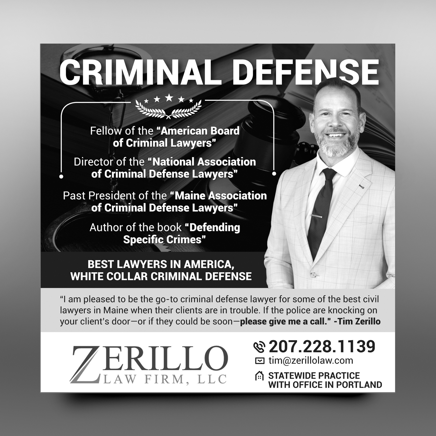 Newspaper Ad Design by rkailas for Zerillo Law FIrm, LLC | Design #30894802