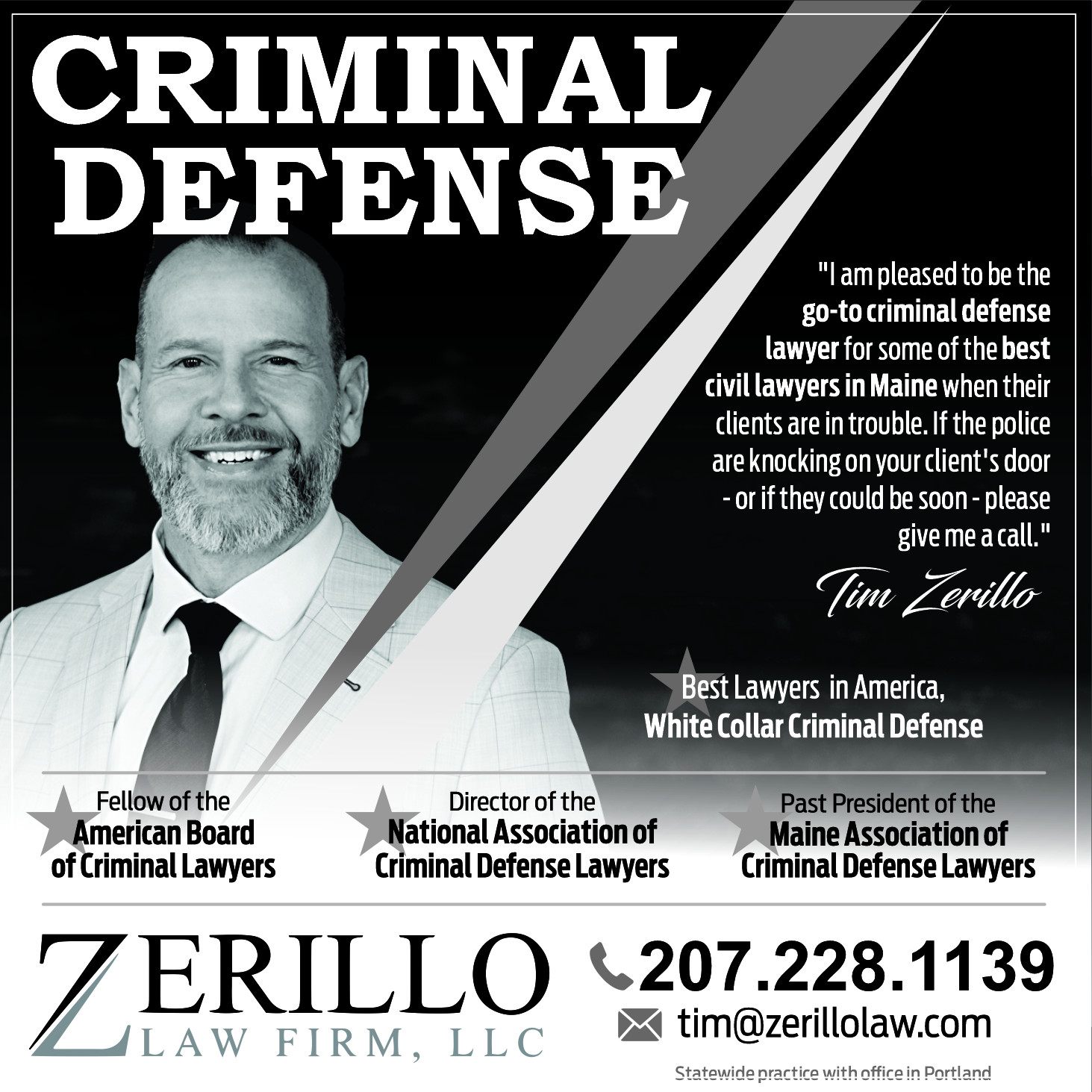 Design Annonce  par typefdesign pour Zerillo Law FIrm, LLC | Design #30896116