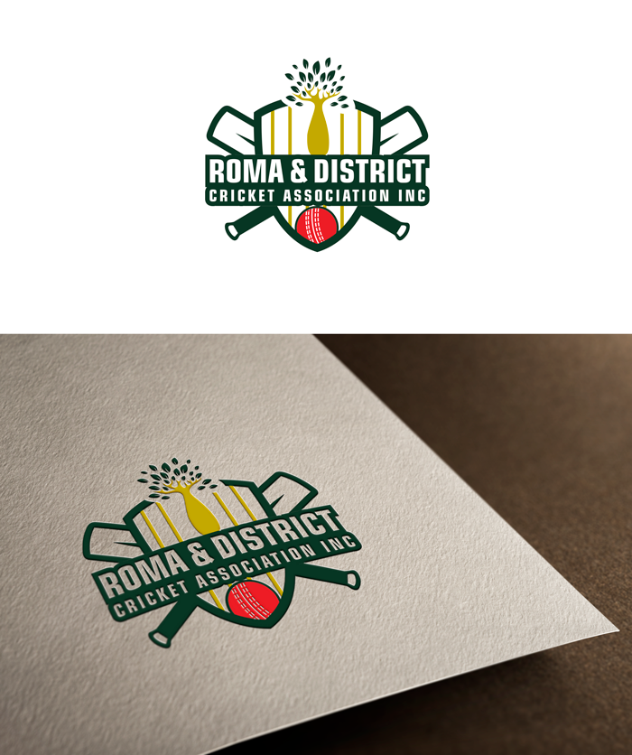 Logo Design by RA-bica for Roma & District Cricket Association Inc. | Design #30913479