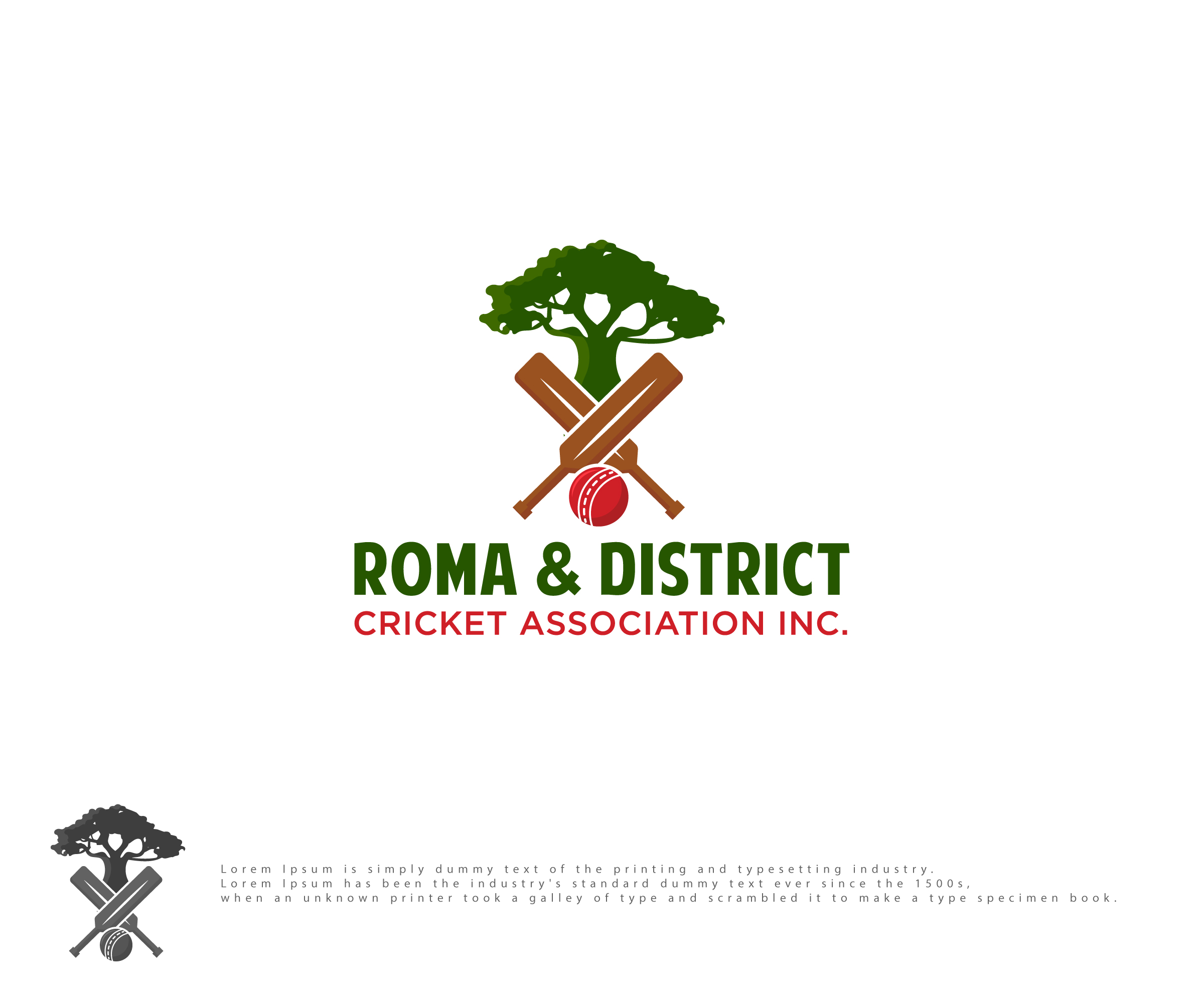 Logo Design by ecorokerz for Roma & District Cricket Association Inc. | Design #30908859