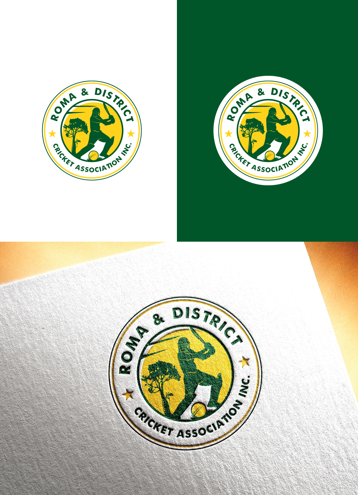 Logo Design by step forward 2 for Roma & District Cricket Association Inc. | Design #30908200